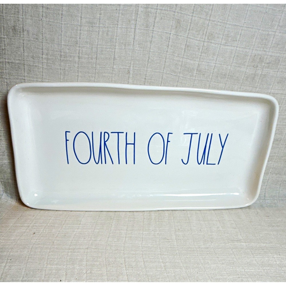 Rae Dunn Artisan Collection Fourth of July Large Rectangular Ceramic Platter